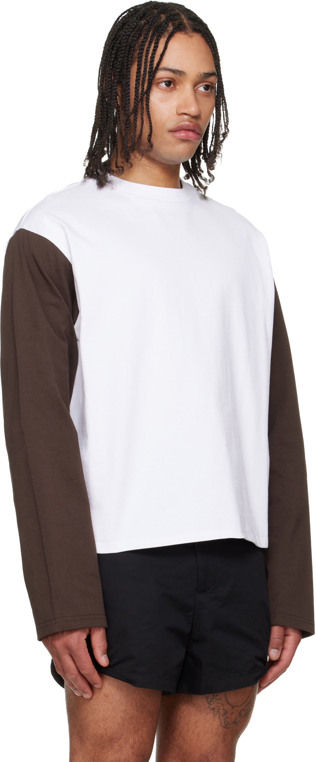LII White Contrast Long Sleeve T-shirt