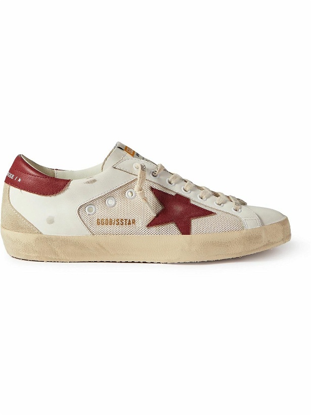 Photo: Golden Goose - Superstar Distressed Leather and Suede Sneakers - Neutrals