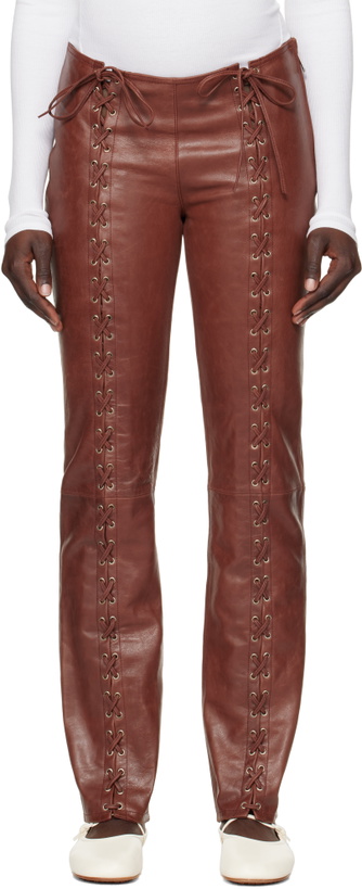 Photo: Saks Potts Burgundy Christina Leather Pants