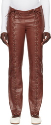 Saks Potts Burgundy Christina Leather Pants