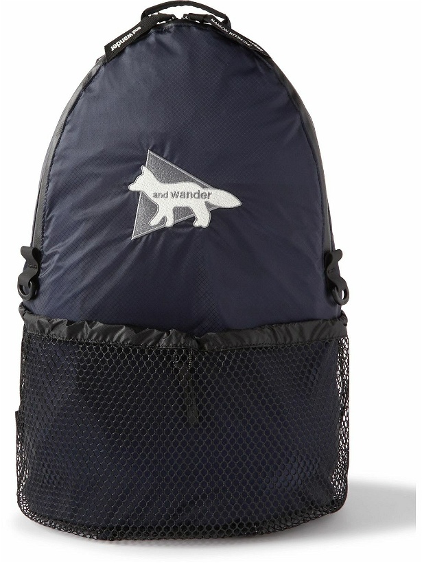 Photo: And Wander - Maison Kitsuné Rubber-Trimmed Logo-Appliquéd Ripstop Backpack