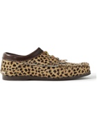 YUKETEN - Leather-Trimmed Leopard-Print Calf Hair Kiltie Derby Shoes - Animal print - US 10