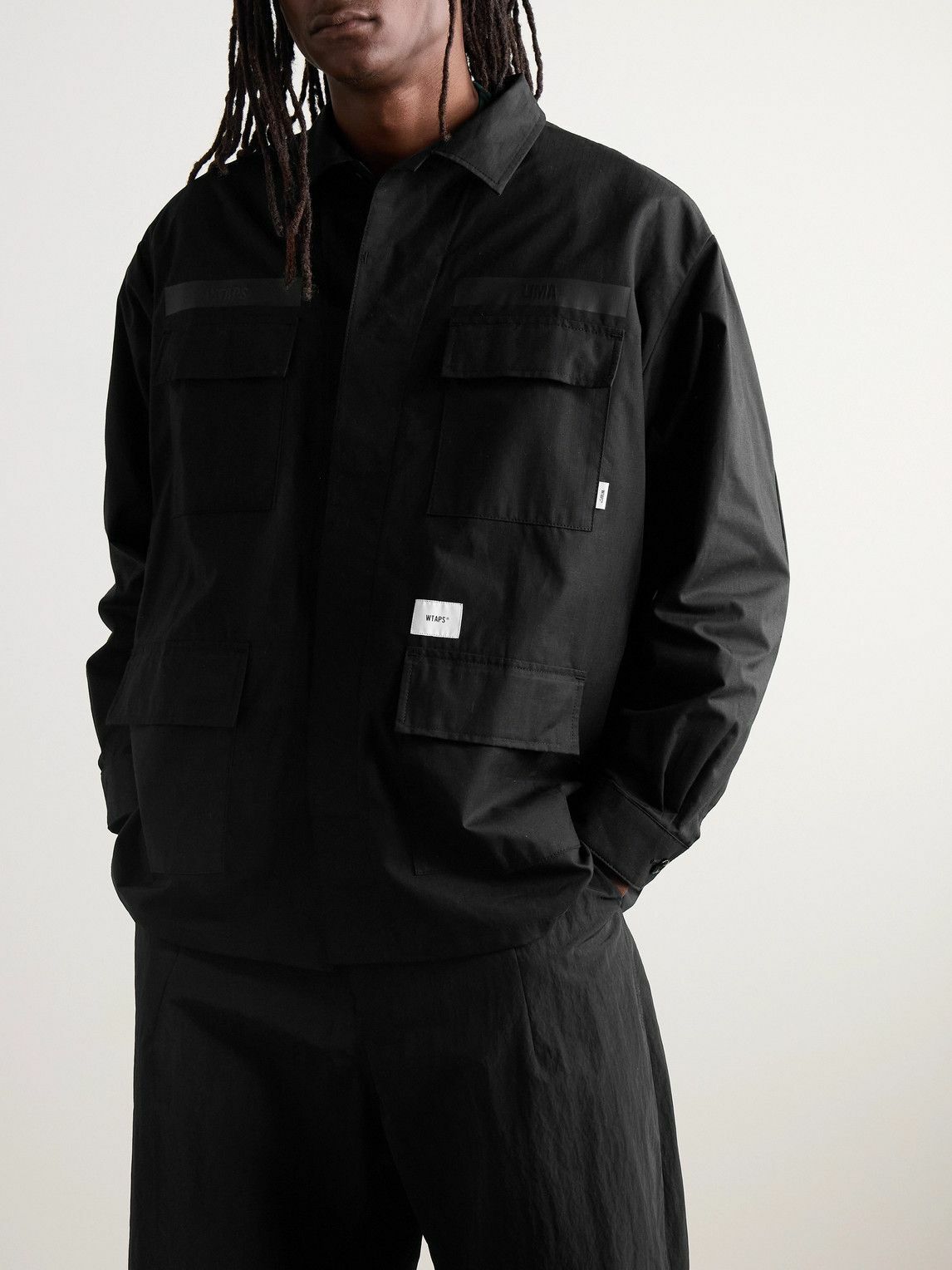WTAPS - Logo-Embroidered Cotton-Ripstop Overshirt - Black WTAPS