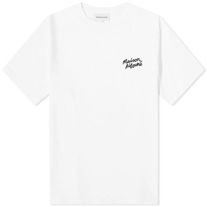 Photo: Maison Kitsuné Men's Mini Handwriting Comfort T-Shirt in White/Black
