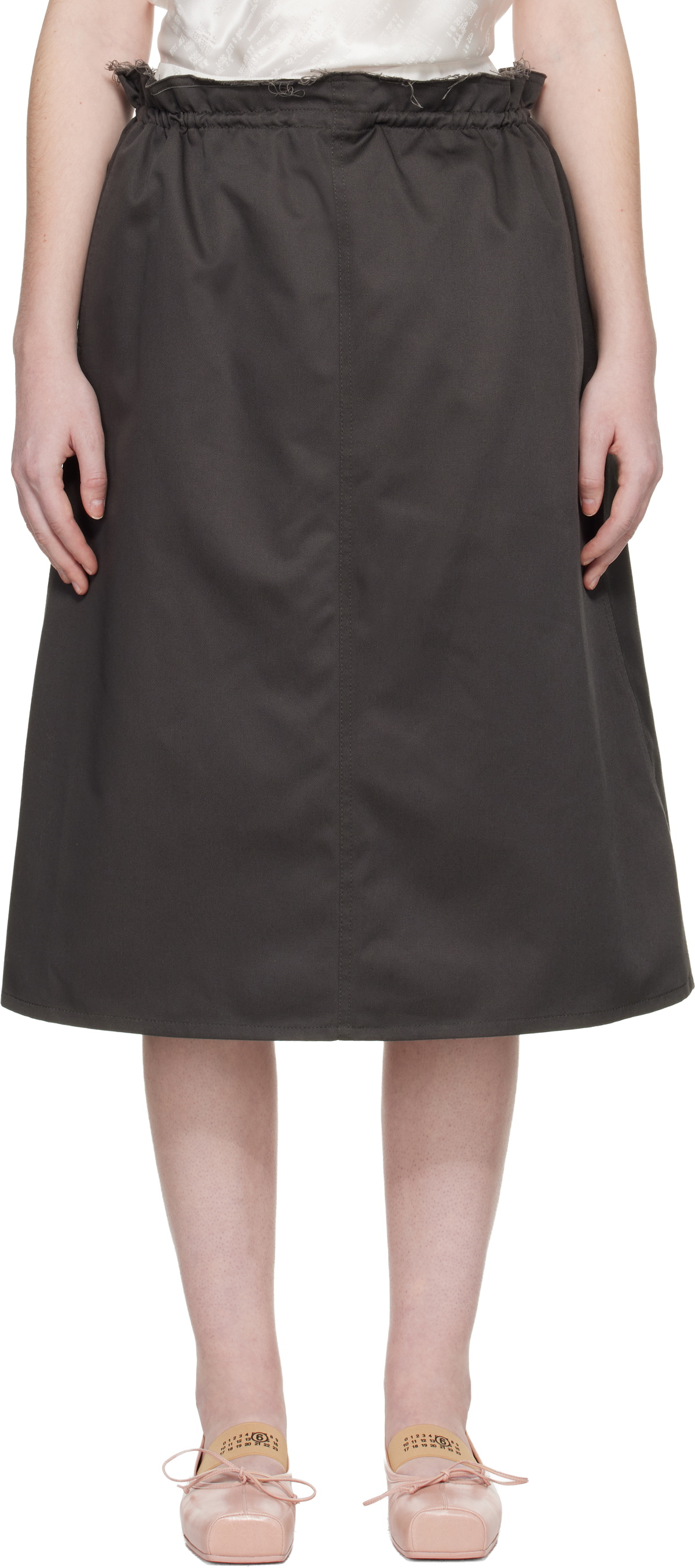 MM6 Maison Margiela Gray Long Skirt