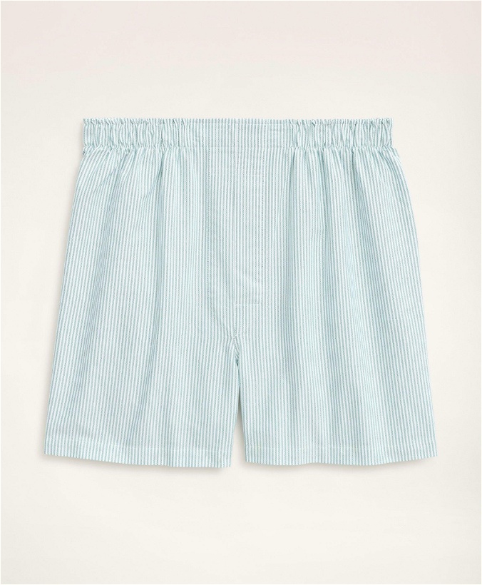 Photo: Brooks Brothers Men's Cotton Oxford Candy Stripe Boxers | Green