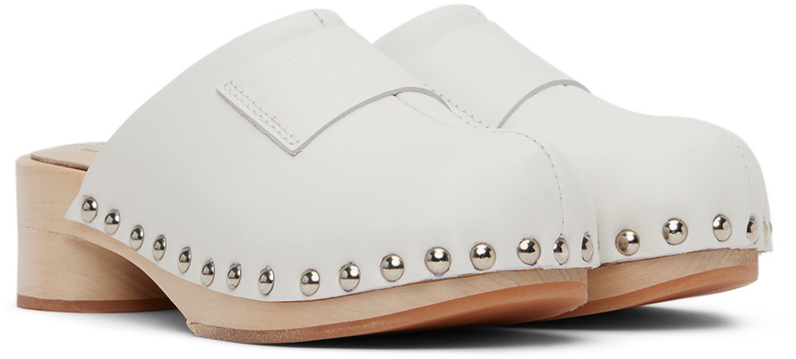 MM6 Maison Margiela Kids White Studded Clogs
