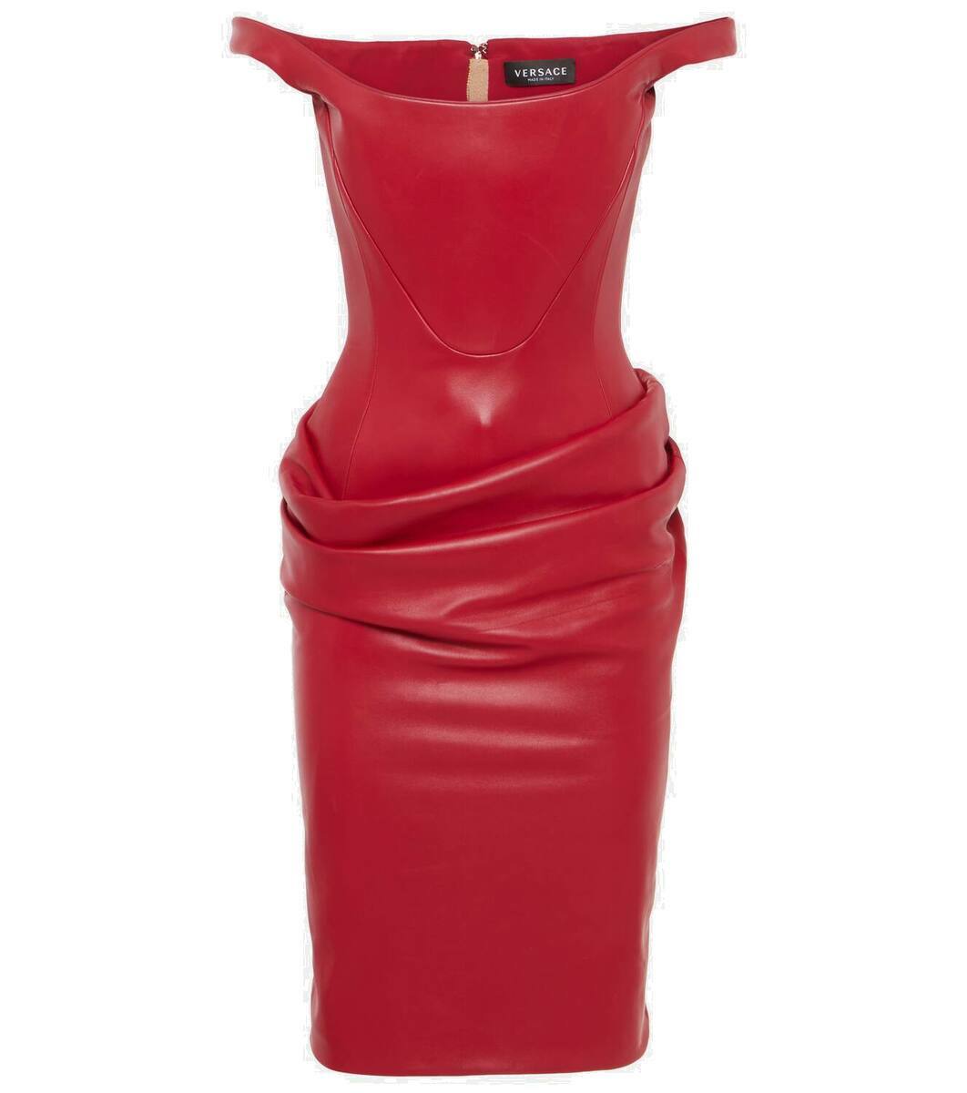 【関税&送料込】Versace Red Leather Mini Dress Versace Mini and short dresses for Women | Online Sale up to