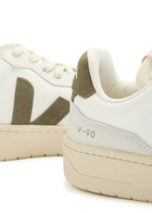 Veja V-90 Panelled Woven Sneakers Green