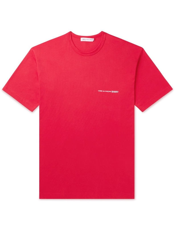 Photo: Comme des Garçons SHIRT - Logo-Print Cotton-Jersey T-Shirt - Red