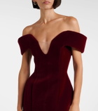 David Koma Off-shoulder velvet minidress