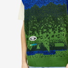 Men's AAPE Skate Logo Knit Vest in Blue (Green)