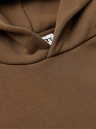 CHERRY LA - Logo-Embroidered Printed Cotton-Jersey Hoodie - Brown