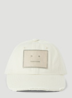 Distressed Baseball Cap in Cream