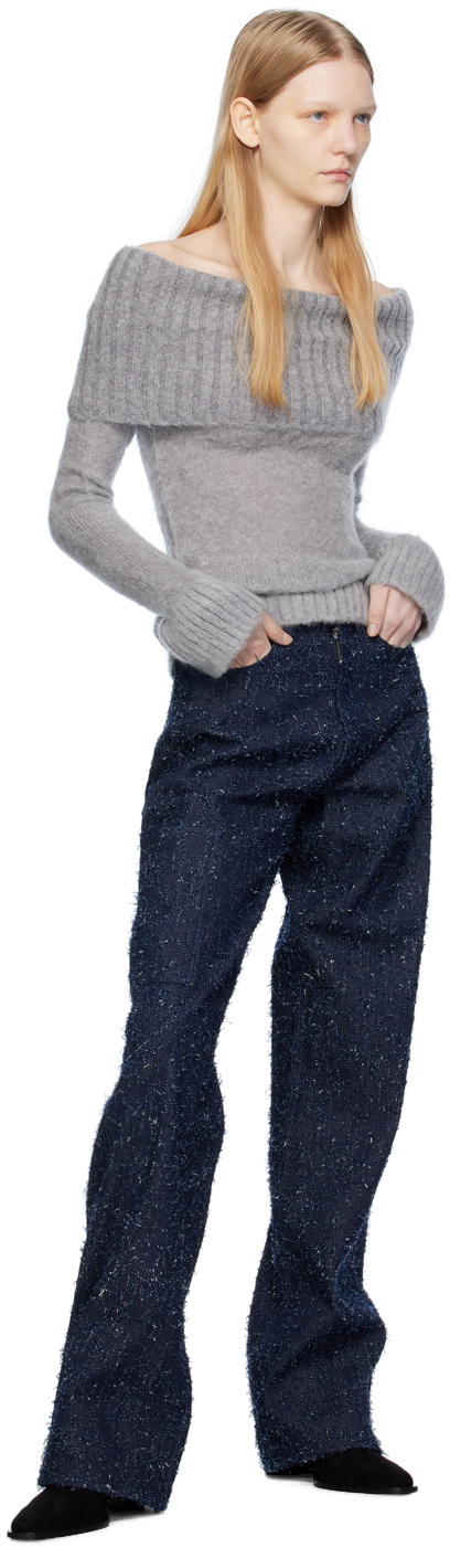 Elleme Gray Off Shoulder Sweater