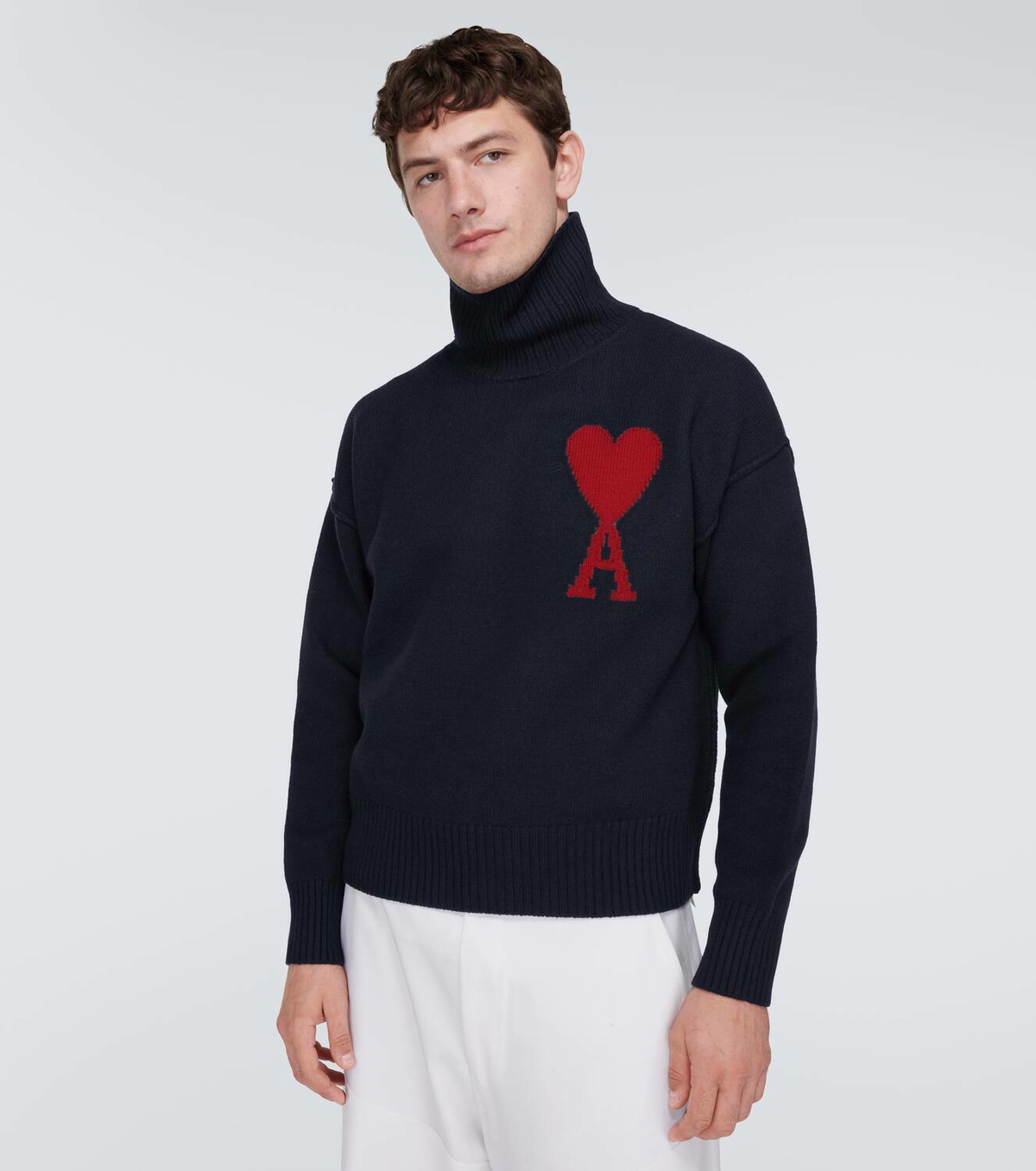 Ami Paris Ami de Cœur wool turtleneck sweater