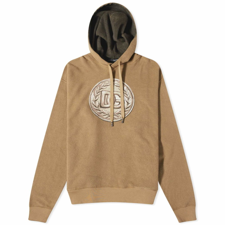 Photo: Dolce & Gabbana Men's Ancient Coin Popover Hoodie in Sand