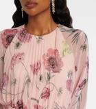 Erdem Floral pleated voile gown