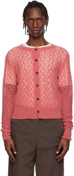Dries Van Noten Pink Open-Knit Cardigan