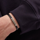 Saint Laurent Men's Logo Tag Bracelet in Black/Silver
