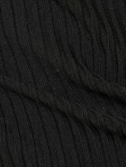 ANDREADAMO - Ribbed Knit Viscose Blend Hooded Top