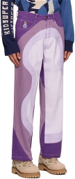 KidSuper Purple Abstract Wave Trousers