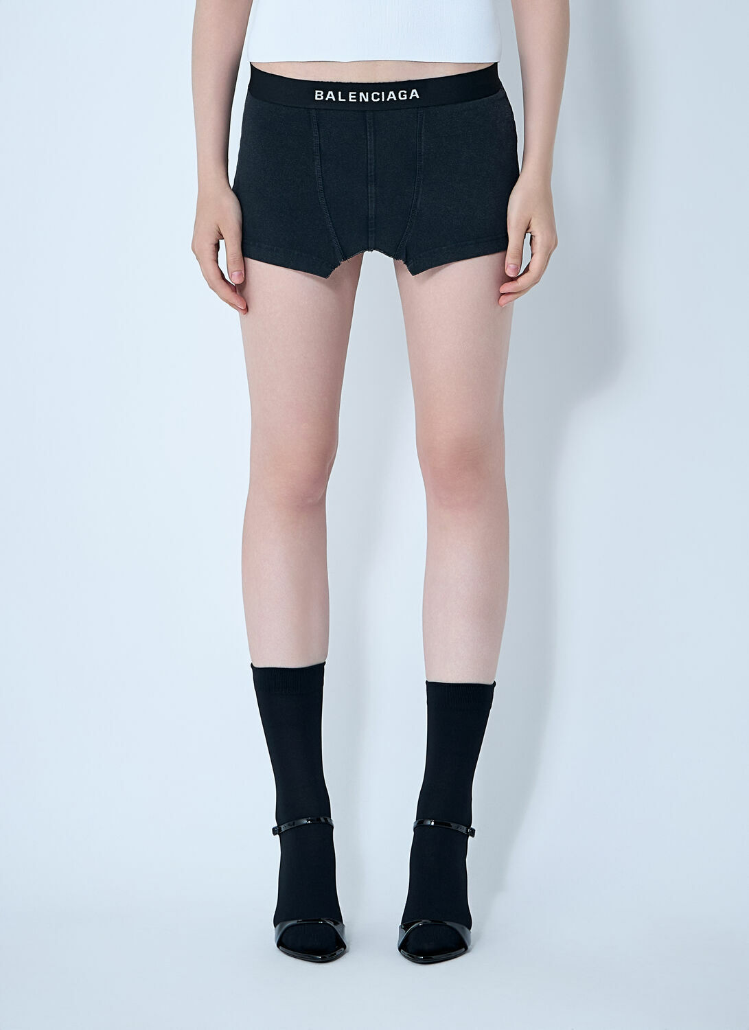 Balenciaga Cut-Off Brief Mini Skirt