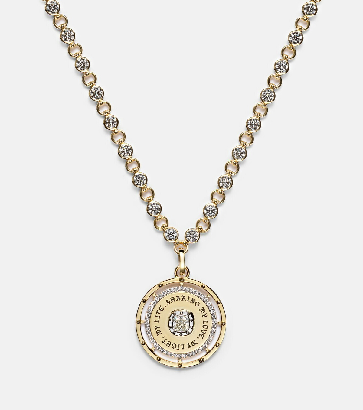 FoundRae Lovestruck Commitment 18kt gold pendant necklace with diamonds