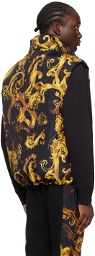 Versace Jeans Couture Black Watercolour Reversible Down Vest