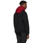 Alexander Wang Black and Red Compact Fleece Two-Toned Logo Hoodie