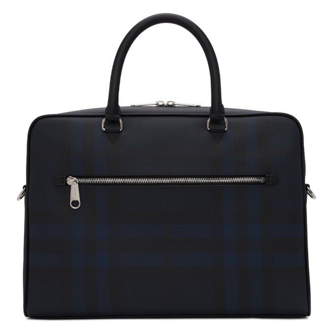 Photo: Burberry Black and Navy Check Ainsworth Briefcase