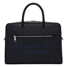 Burberry Black and Navy Check Ainsworth Briefcase