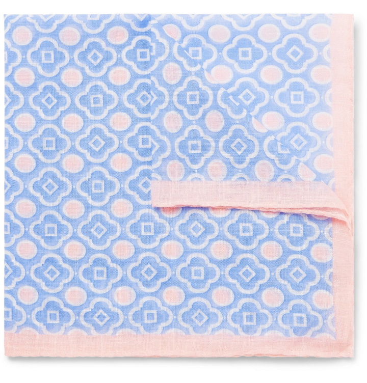 Photo: Anderson & Sheppard - Printed Cotton-Voile Pocket Square - Pink