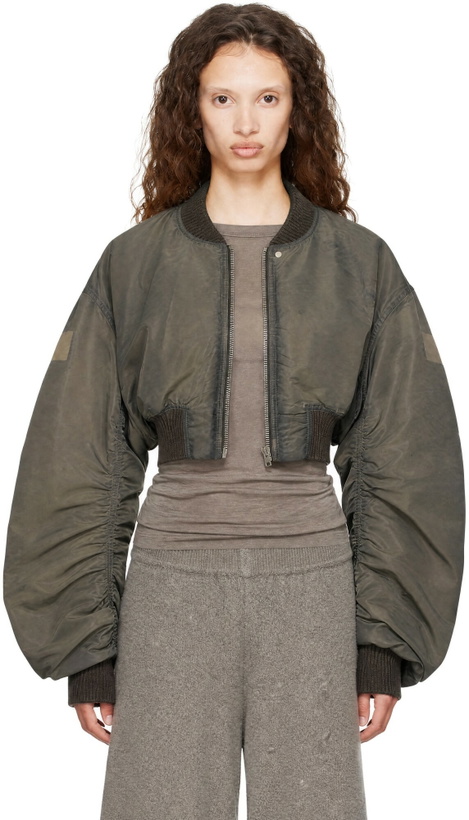 Photo: Rick Owens Gray Tower Micro Secchia Flight Bomber Jacket