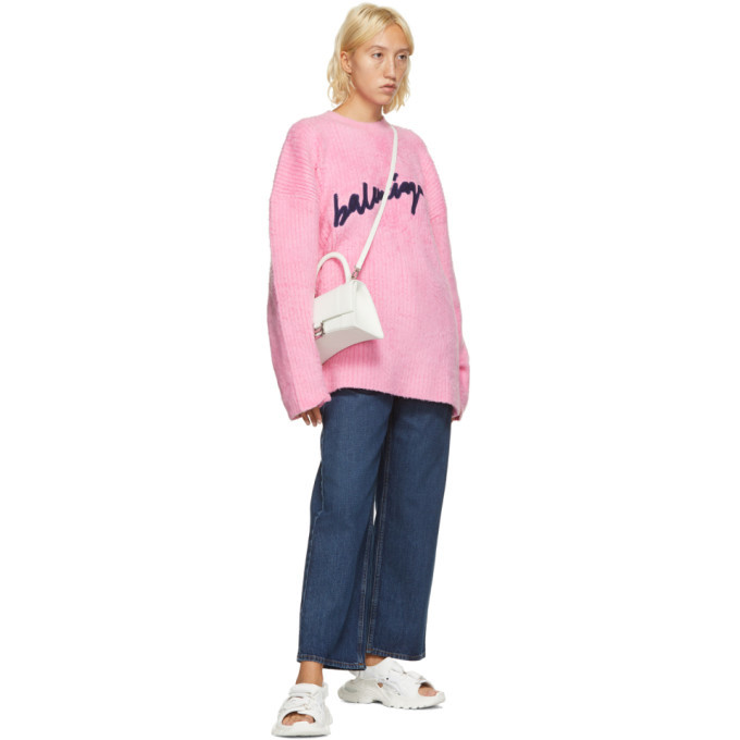 Balenciaga pink logo online sweater