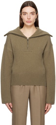 Joseph Brown Half-Zip Sweater