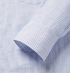 Rubinacci - Grandad-Collar Striped Linen Shirt - Light blue