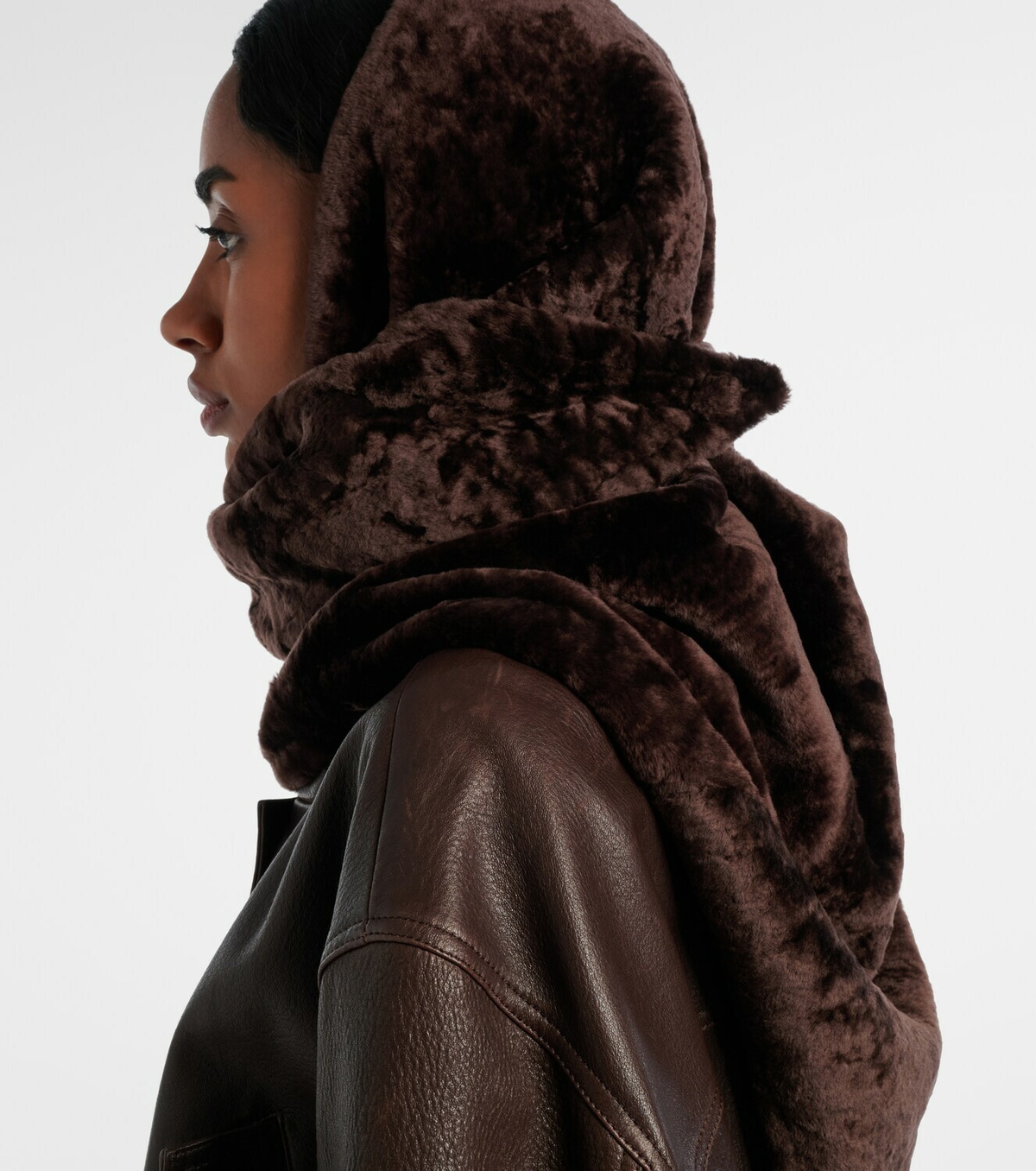 Nour Hammour Shearling scarf