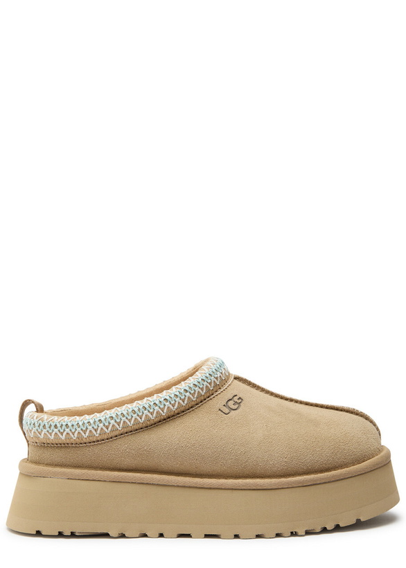 Photo: Ugg Tazz II Suede Platform Mules Beige