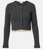 Magda Butrym Cropped crochet-trimmed cashmere cardigan