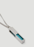 Cube Pendant Turquoise Necklace in Silver