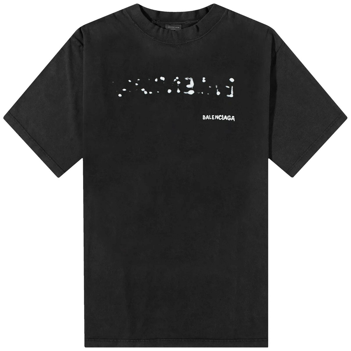 Balenciaga Men's Bleed Logo T-Shirt in Black/White Balenciaga