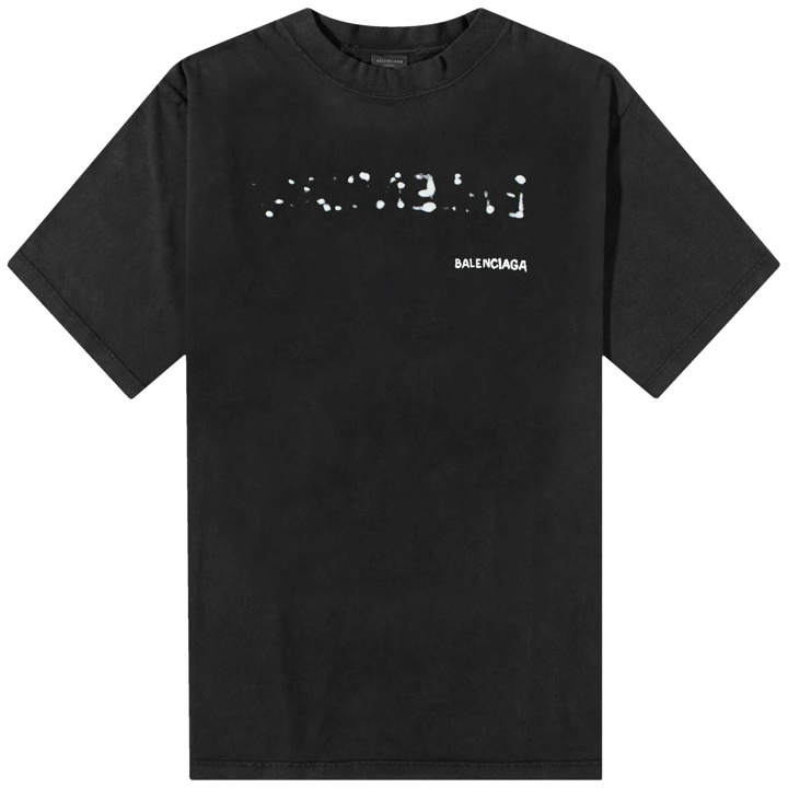 Photo: Balenciaga Men's Bleed Logo T-Shirt in Black/White