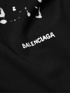 Balenciaga - Logo-Print Cotton-Jersey Hoodie - Black