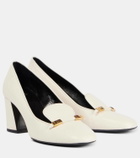 Khaite Elio leather loafer pumps