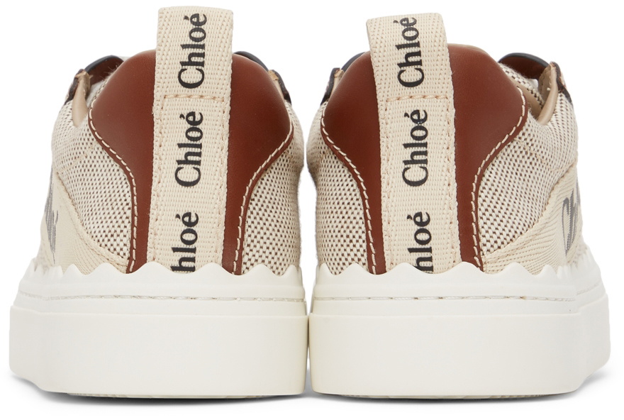 Chloé Beige & Burgundy Woody Sneakers Chloe