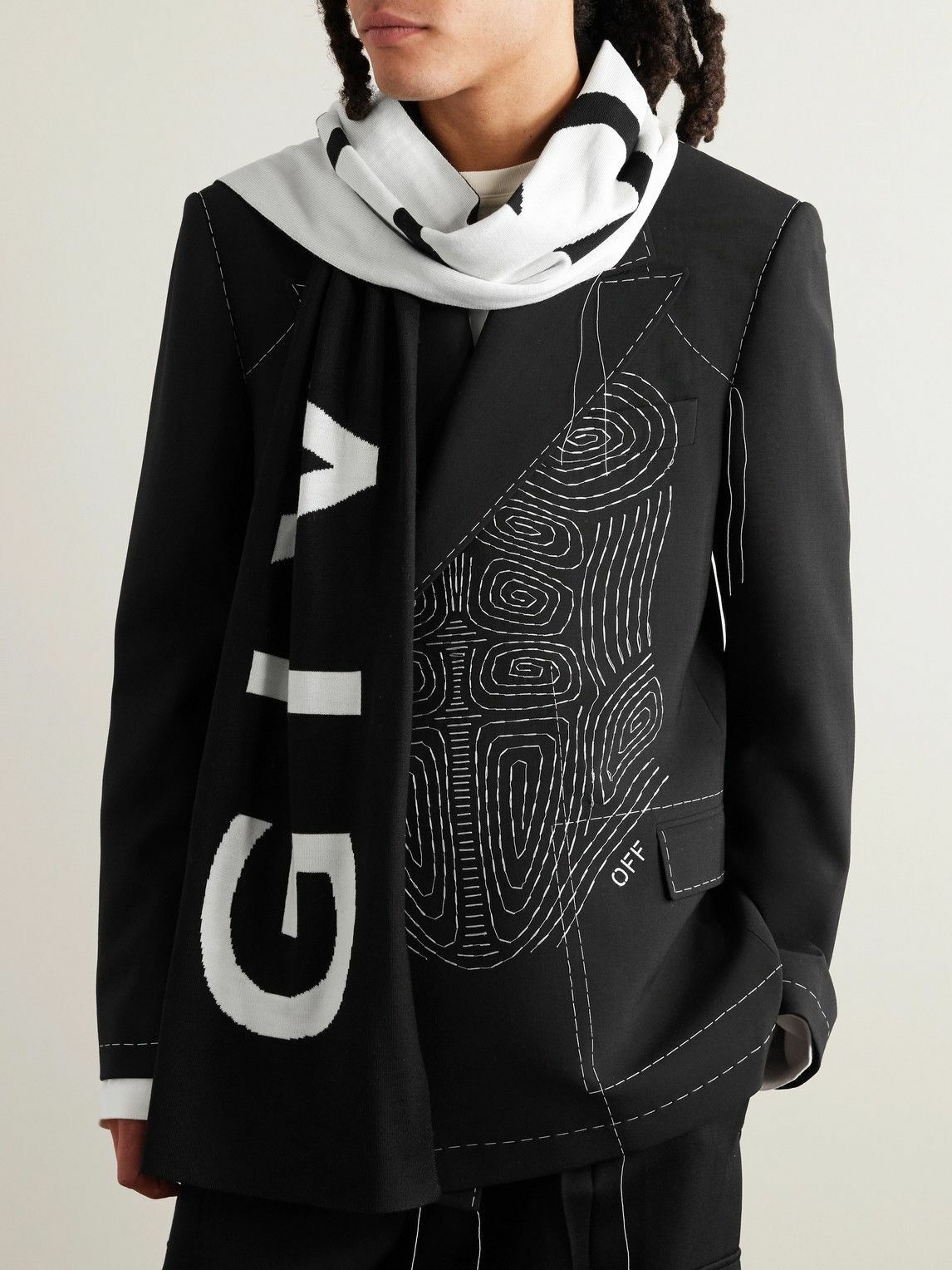 Givenchy Logo-Jacquard Wool Scarf