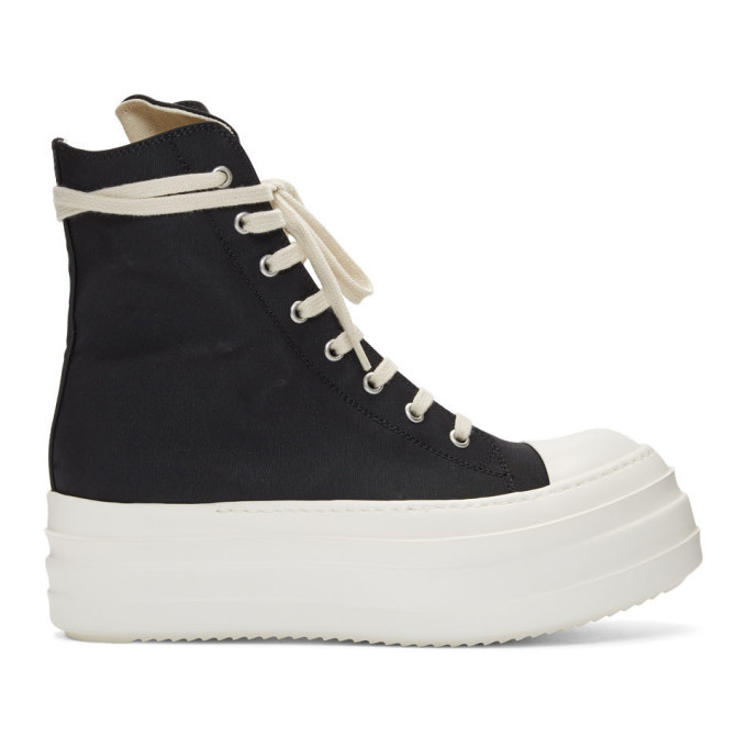 Photo: Rick Owens Drkshdw Black Double Bumper High-Top Sneakers