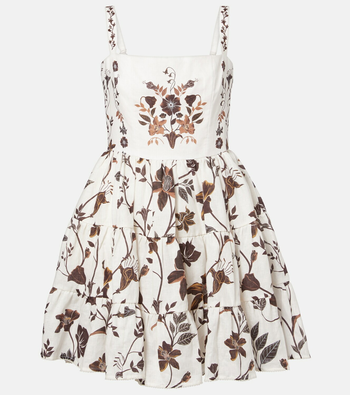 Agua by Agua Bendita Lima floral linen minidress