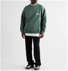Vetements - Oversized Logo-Print Fleece-Back Cotton-Blend Jersey Sweatshirt - Green